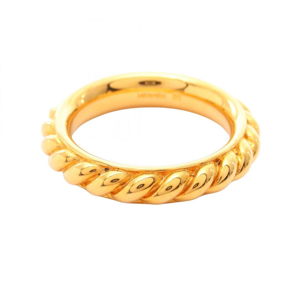 Hermes Rope Scarf Ring Accessory, Gold Tone, Women's
